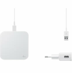 Samsung Incarcator Wireless compatibil cu telefoanele Galaxy, Buds, iPhone si Airpods Fast Charger Pad 9W Alb