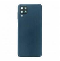 Samsung M125 Galaxy M12 akkufedél (hátlap) kamera lencsével fekete, gyári