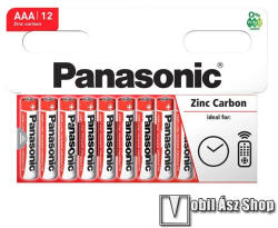 Panasonic Elem (Red Zinc AAA, mikro, 1.5V, cink-mangán tartós elem) 12db / csomag (R03RZ-12HH)