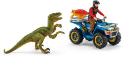 Schleich Set Schleich 41466, Fuga pe ATV pentru a scapa de velociraptor (41466S) Figurina