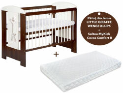 Klups Patut KLUPS Little Giraffe Wenge + Saltea 12 Confort