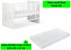 Klups Patut Klups Paula Alb + Saltea Confort 12 MyKids