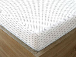 Goldea cearceaf de pat bumbac 100% cu elastic - buline gri pe alb 90 x 200 cm