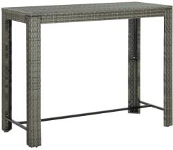 vidaXL Masă de bar de grădină, gri, 140, 5 x 60, 5 x 110, 5 cm, poliratan (45878)