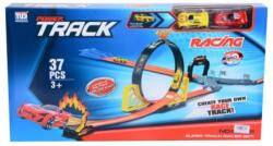 Magic Toys Power Track 37db-os versenypálya szett hurokkal és 2db hátrahúzható autóval 1/64 (MKK583566) - innotechshop