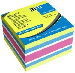 Info Notes önt. jegyzettömb, 75x75mm, 450lap, Brilliant Color Mix (5654-51-PN)