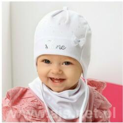 AJS Set caciula cu esarfa pentru fetite 1-6 luni - AJS 42-013 alb (AJS42-013)