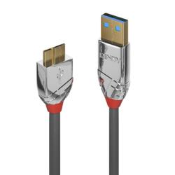 Lindy Cablu micro USB-B 3.0 la USB-A 1m CROMO Line, Lindy L36657 (L36657)