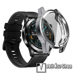 Huawei Watch GT 2 46mm, Okosóra szilikon védőtok, előlapvédős, Szürke