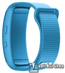  Okosóra szíj - ÉGSZÍNKÉK - szilikon, S-es méret, 95mm+90mm hosszú, 126mm-től 175mm-es méretű csuklóig ajánlott - SAMSUNG Gear Fit 2 SM-R360 / Samsung Gear Fit 2 Pro SM-R365