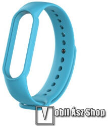  Okosóra szíj - ÉGSZÍNKÉK - szilikon, 260mm hosszú, 135mm-től 235mm-es méretű csuklóig ajánlott - Xiaomi Mi Band 5 / Mi Band 6 / Mi Band 7 / Amazfit Band 5