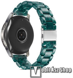  Okosóra műanyag szíj - ZÖLD - csatos, 165mm hosszú, 22mm széles - SAMSUNG Galaxy Watch 46mm / Watch GT2 46mm / Watch GT 2e / Galaxy Watch3 45mm / Honor MagicWatch 2 46mm