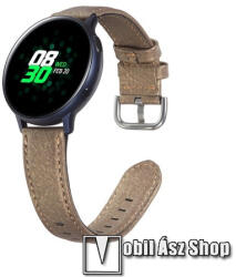 Okosóra szíj - KHAKI - PU bőr, 22mm széles - SAMSUNG Galaxy Watch 46mm / HUAWEI Watch GT 2e / Watch GT 2 46mm / SAMSUNG Gear S3 Frontier