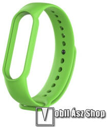  Okosóra szíj - ALMAZÖLD - szilikon, 260mm hosszú, 135mm-től 235mm-es méretű csuklóig ajánlott - Xiaomi Mi Band 5 / Mi Band 6 / Mi Band 7 / Amazfit Band 5