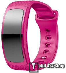  Okosóra szíj - MAGENTA - szilikon, S-es méret, 95mm+90mm hosszú, 126mm-től 175mm-es méretű csuklóig ajánlott - SAMSUNG Gear Fit 2 SM-R360 / Samsung Gear Fit 2 Pro SM-R365