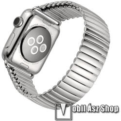  Fém okosóra szíj - EZÜST - flexibilis, rozsdamentes acél, 200mm hosszú, 200-300mm-es csuklóméretig ajánlott - APPLE Watch Series 1/2/3 38mm / 4/5/6/SE 40mm / 7/8/9 41mm