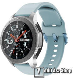 Okosóra szíj - szilikon - VILÁGOSKÉK - 116mm + 83mm hosszú, 22mm széles, 130mm-től 205mm-es méretű csuklóig ajánlott - SAMSUNG Galaxy Watch 46mm / SAMSUNG Gear S3 Classic / SAMSUNG Gear S3 Frontier