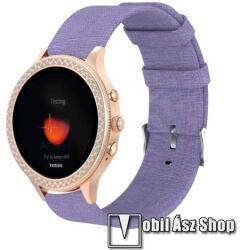 Okosóra szíj - szövet - LILA - 115 + 90mm hosszú, 18mm széles - Xiaomi Mi Watch (For China Market) / Fossil Gen 4 / HUAWEI TalkBand B5
