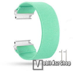  Okosóra szíj - szövet, sztreccses, 145mm hosszú, 22mm széles, 160mm-től 210mm-es méretű csuklóig ajánlott - CYAN - SAMSUNG Galaxy Watch 46mm / Watch GT2 46mm / Watch GT 2e / Gear S3 Frontier / Honor M