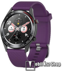  Okosóra szíj - szilikon, rombusz mintás - LILA - 218mm hosszú, 22mm széles - HUAWEI Watch GT / HUAWEI Watch Magic / MagicWatch 2 46mm / Watch GT 2 46mm