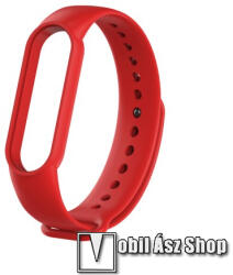  Okosóra szíj - PIROS - szilikon, 260mm hosszú, 135mm-től 235mm-es méretű csuklóig ajánlott - Xiaomi Mi Band 5 / Mi Band 6 / Mi Band 7 / Amazfit Band 5
