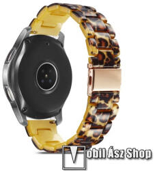  Okosóra műanyag szíj - LEOPÁRD MINTÁS - csatos, 165mm hosszú, 22mm széles - SAMSUNG Galaxy Watch 46mm / Watch GT2 46mm / Watch GT 2e / Galaxy Watch3 45mm / Honor MagicWatch 2 46mm