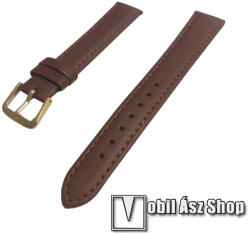 Okosóra szíj - BARNA - valódi bőr - 115 + 87mm hosszú, 16mm széles, TELESZKÓP NÉLKÜL! - HUAWEI TalkBand B3 / B6 / B7 / Watch Fit mini / MICHAEL KORS Portia MK3639 / Sofie MK6558