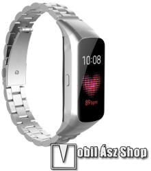 Okosóra szíj - rozsdamentes acél, csatos - EZÜST - 186mm hosszú - SAMSUNG SM-R370 Galaxy Fit