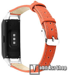  Okosóra szíj - NARANCSSÁRGA - valódi bőr - SAMSUNG SM-R370 Galaxy Fit