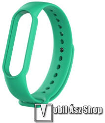 Okosóra szíj - VILÁGOSZÖLD - szilikon, 260mm hosszú, 135mm-től 235mm-es méretű csuklóig ajánlott - Xiaomi Mi Band 5 / Mi Band 6 / Mi Band 7 / Amazfit Band 5