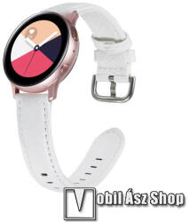  Okosóra szíj - FEHÉR - PU bőr, 22mm széles - SAMSUNG Galaxy Watch 46mm / HUAWEI Watch GT 2e / Watch GT 2 46mm / SAMSUNG Gear S3 Frontier
