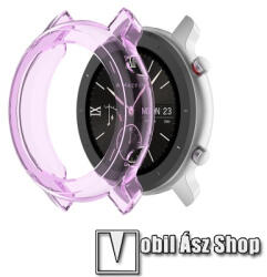  Xiaomi Amazfit GTR 47mm, Okosóra szilikontok, Áttetsző Lila