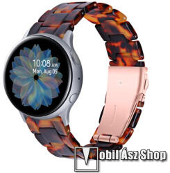 Okosóra műanyag szíj - FEKETE / NARANCS - pillangó csat - 165mm hosszú, 20mm széles, 145-200mm-es méretű csuklóig ajánlott - SAMSUNG Galaxy Watch 42mm / Amazfit GTS / Galaxy Watch3 41mm / HUAWEI Watch