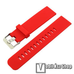 Okosóra szíj - szilikon - PIROS - 18mm széles - HUAWEI TalkBand B5 / Xiaomi Mi Watch (For China Market) / Fossil Gen 4 / Garmin Vivoactive 4s/ Fossil Q Tailor