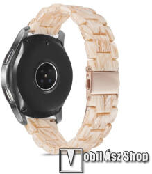  Okosóra műanyag szíj - BÉZS - csatos, 165mm hosszú, 22mm széles - SAMSUNG Galaxy Watch 46mm / Watch GT2 46mm / Watch GT 2e / Galaxy Watch3 45mm / Honor MagicWatch 2 46mm