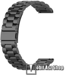  Fém okosóra szíj - FEKETE - rozsdamentes acél, csatos, 18mm széles - Xiaomi Mi Watch (For China Market) / Fossil Gen 4 / HUAWEI TalkBand B5 / Garmin vivoactive 4S