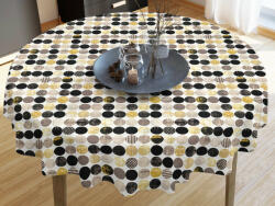 Goldea față de masă decorativă vintage - design cercuri cu auriu - rotundă Ø 100 cm
