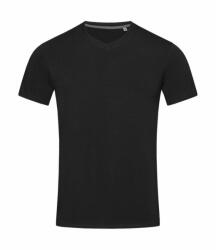 Stedman Férfi rövid ujjú póló Stedman Clive V-Neck 2XL, Opál fekete