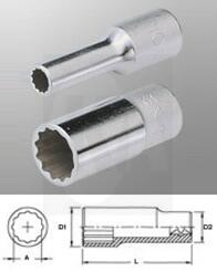 Genius Tools Dugókulcs - crowafej 1/2", 12 szög hosszú 22 mm Genius ( 437822 )