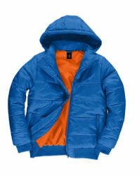 B&C Collection Férfi kapucnis hosszú ujjú kabát B and C Superhood/men Jacket L, Királykék/Neon Narancssárga