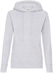 Fruit of the Loom Női Pulóver Kapucnis Hosszú ujjú Fruit of the Loom Classic Hooded Sweat Lady-Fit - M, Heather szürke
