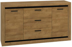 WIPMEB Baltica 08 komód tölgy lefkas/fekete