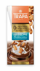 Trapa Intenso Leche Almendra 175g - Ciocolată cu lapte cu migdale întregi și îndulcitor