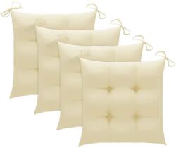 vidaXL Perne de scaun, 4 buc. , alb crem, 50x50x7 cm, textil oxford (314903)