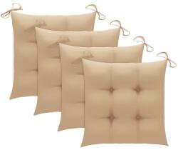 vidaXL Perne de scaun, 4 buc. , bej, 40x40x7 cm, textil oxford (314870)