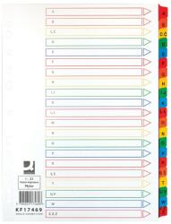 Q-CONNECT Index carton alb Mylar alfabetic A-Z, margine PP color, A4, 170g/mp, Q-Connect (KF17469) - birotica-asp