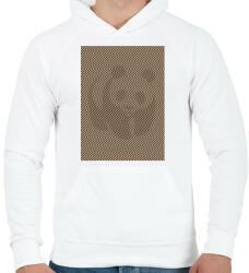 printfashion Panda illúzió, szépia - Férfi kapucnis pulóver - Fehér (4812141)