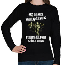 printfashion Februári horgász - Női pulóver - Fekete (4765601)