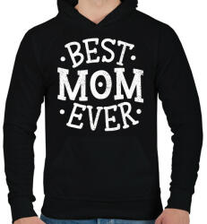 printfashion Best Mom Ever - Férfi kapucnis pulóver - Fekete (4812146)