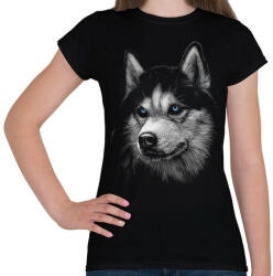 printfashion Szibériai husky - Női póló - Fekete (4807930)